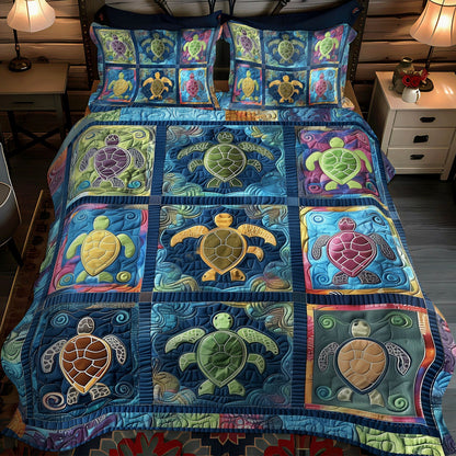 Turtle Haven 3-Piece Quilted Bedding Set NCU0TL761