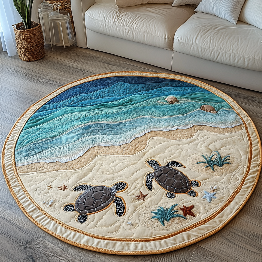 Turtle Haven Quilted Round Mat NCU0DK7415