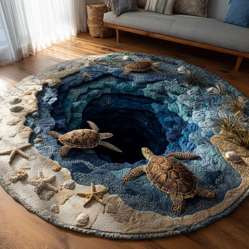 Turtle Haven Quilted Round Mat NCU0DV9627