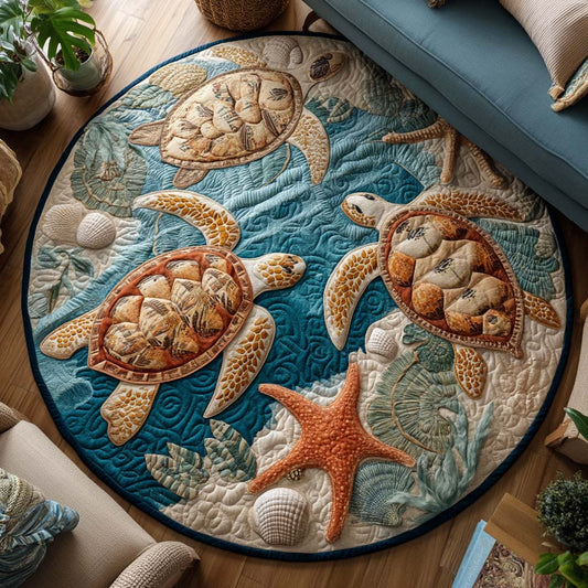 Turtle Haven Quilted Round Mat NCU0TD035