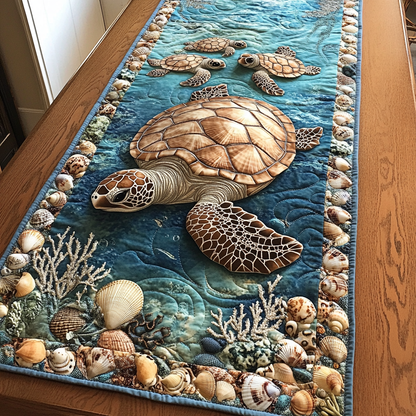 Turtle Haven Quilted Table Runner NCU0DK7561