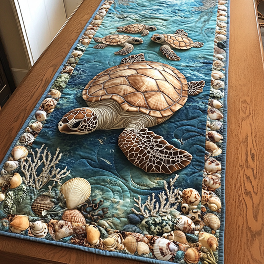 Turtle Haven Quilted Table Runner NCU0DK7561