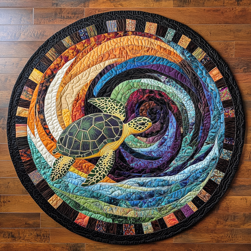 Turtle Journey Quilted Round Mat NCU0DK7416