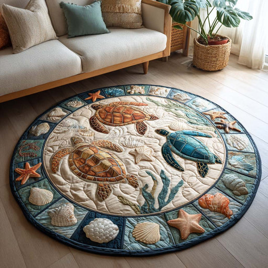 Turtle Journey Quilted Round Mat NCU0TD026