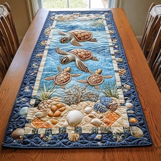 Turtle Journey Quilted Table Runner NCU0DK7562