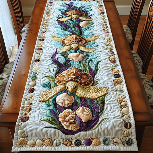 Turtle Life Quilted Table Runner NCU0DK7566