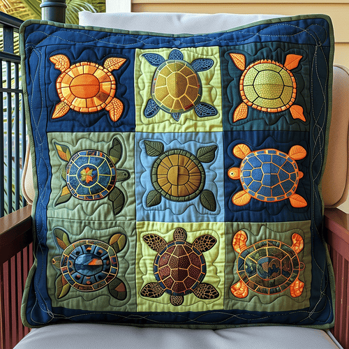 Turtle Paradise Quilted Pillow Case NCU0TL659