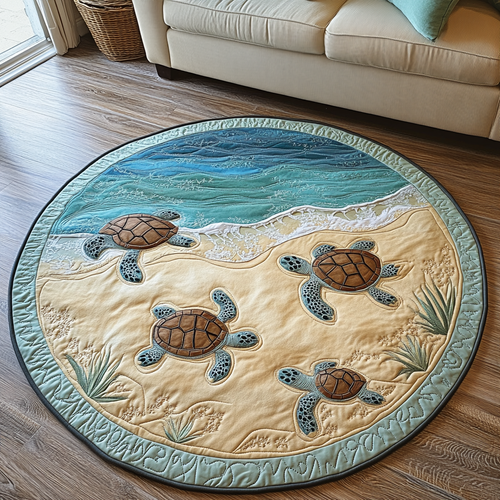 Turtle Paradise Quilted Round Mat NCU0DK7414