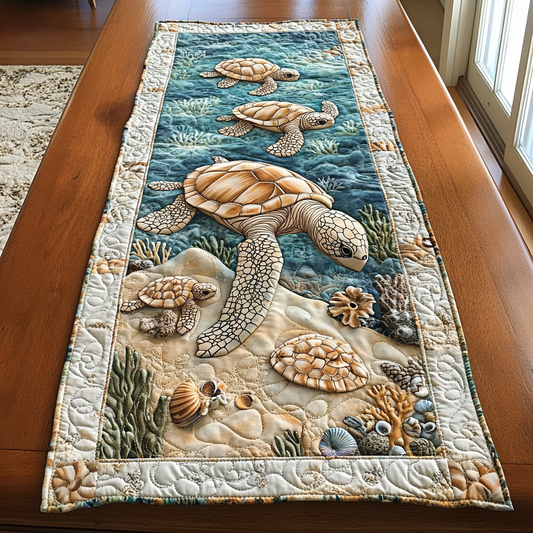 Turtle Paradise Quilted Table Runner NCU0DK7563