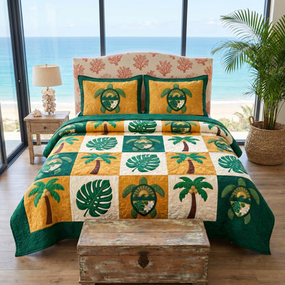 Turtle Patch 3-Piece Quilted Bedding Set NCU0TD2840