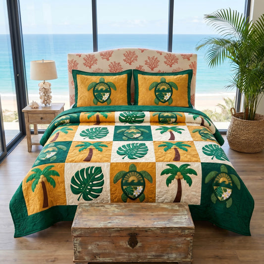 Turtle Patch 3-Piece Quilted Bedding Set NCU0TD2840