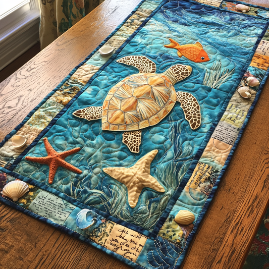 Turtle Path Quilted Table Runner NCU0DK8239