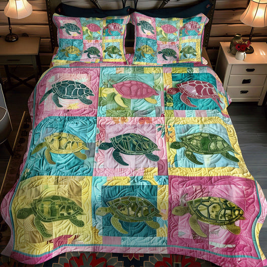 Turtle Reef 3-Piece Quilted Bedding Set NCU0TL771