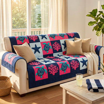 Turtle Retreat Quilted Sofa Cover NCU0TD2835
