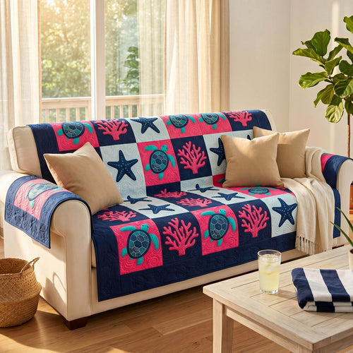 Turtle Retreat Quilted Sofa Cover NCU0TD2835