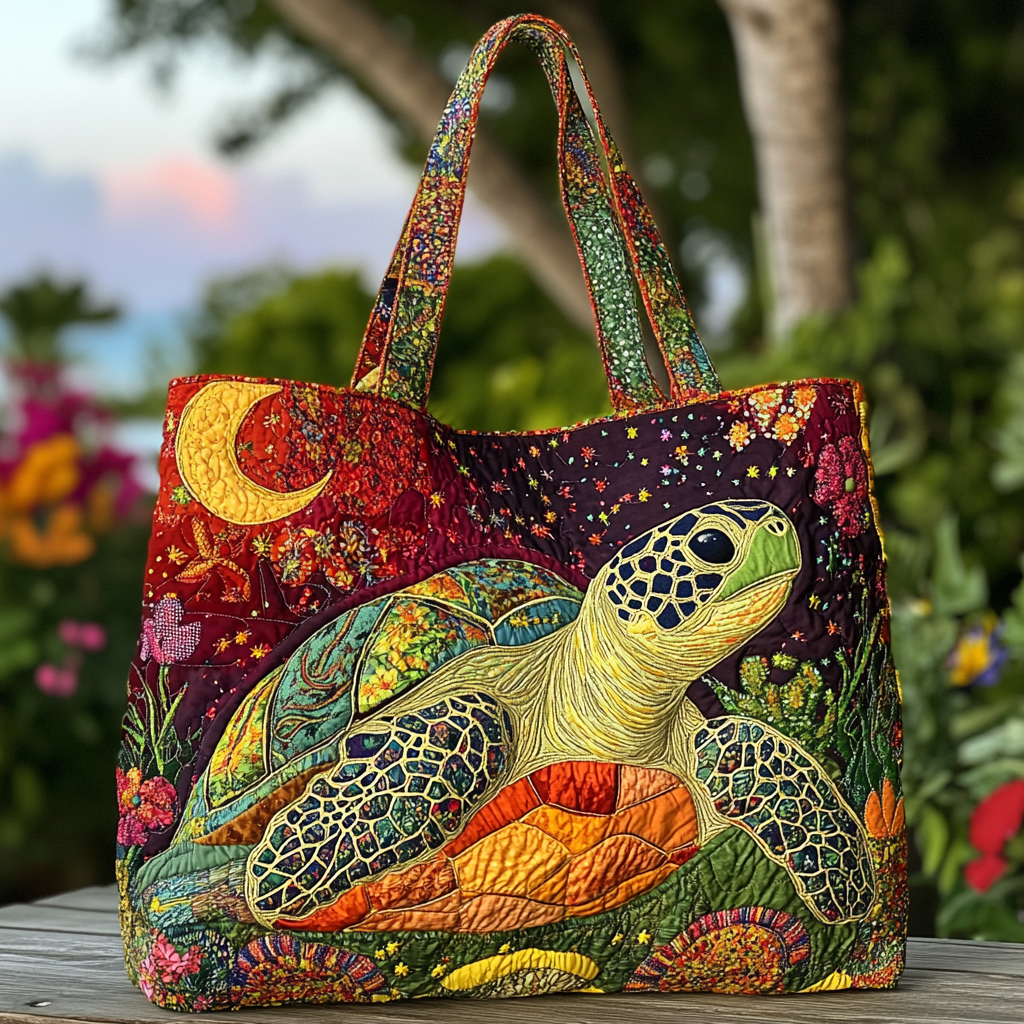 Turtle Sanctuary Quilted Tote Bag NCU0DK8788