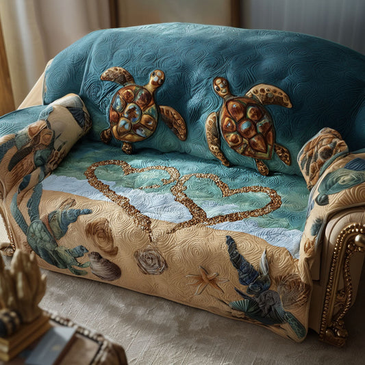 Turtle Sea Drift Quilted Sofa Cover NCU0PT10770