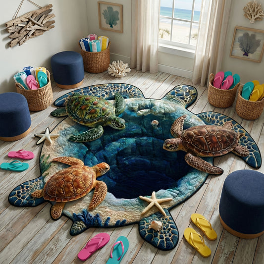 Turtle Serenity Custom Shape Area Rug NCU0DV9596