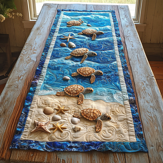 Turtle Shore Quilted Table Runner NCU0DK7567