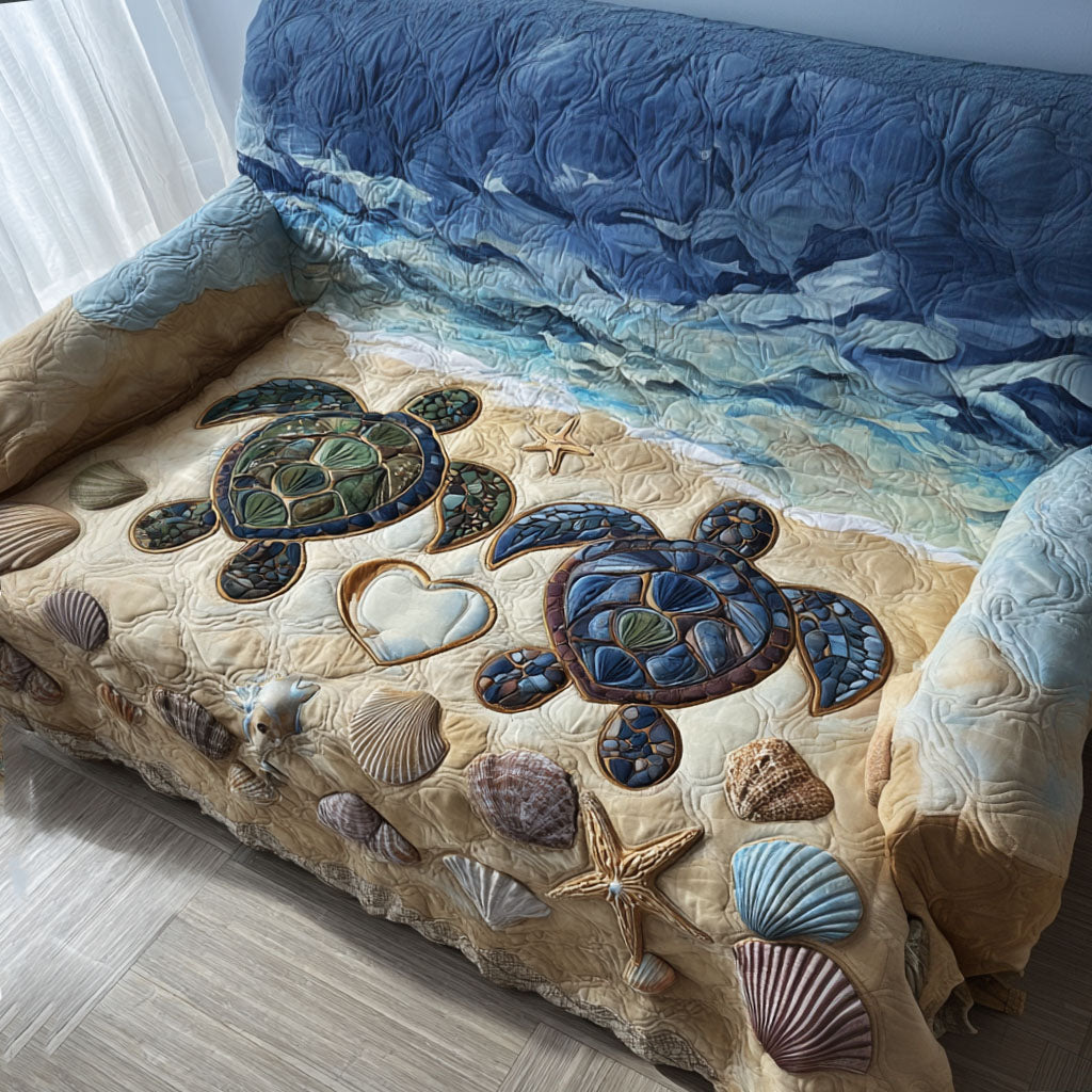 Turtle Shoreline Quilted Sofa Cover NCU0PT10771