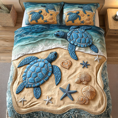 Turtle Shores 3-Piece Quilted Bedding Set NCU0DK7423