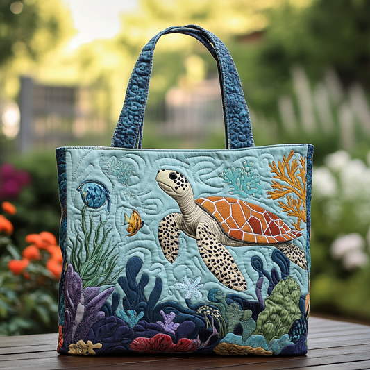 Turtle Shores Quilted Tote Bag NCU0DK8786