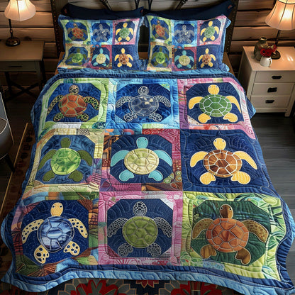 Turtle Tidepool 3-Piece Quilted Bedding Set NCU0TL765