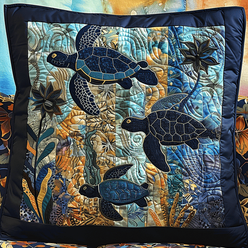 Turtle Tides Quilted Pillow Case NCU0TL637