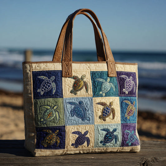 Turtle Tracks Quilted Tote Bag NCU0PT8007