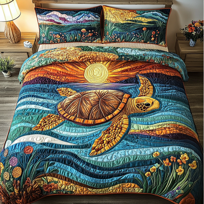 Turtle Trails 3-Piece Quilted Bedding Set NCU0DK4026