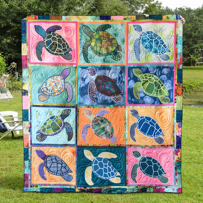 Turtle Tranquil Quilted Blanket NCU0TL696