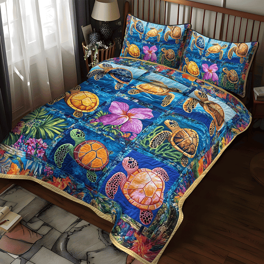 Turtle Tranquility 3-Piece Quilted Bedding Set NCU0TL1125