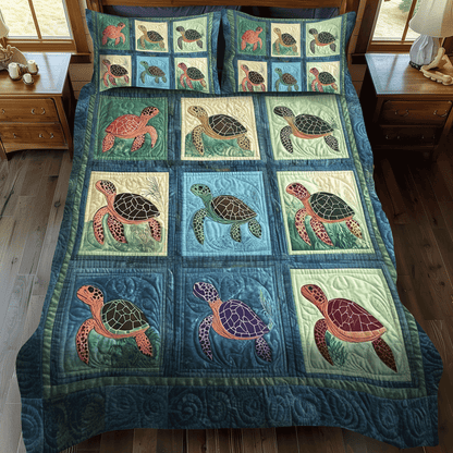 Turtle Tranquility 3-Piece Quilted Bedding Set NCU0TL1471