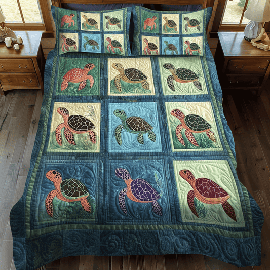 Turtle Tranquility 3-Piece Quilted Bedding Set NCU0TL1471