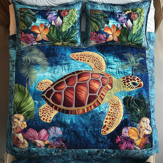 Turtle Tranquility 3-Piece Quilted Bedding Set NCU0TL1848