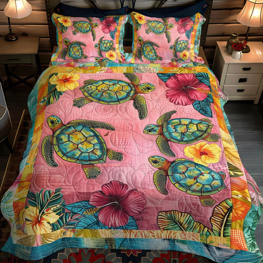 Turtle Tranquility 3-Piece Quilted Bedding Set NCU0TL753