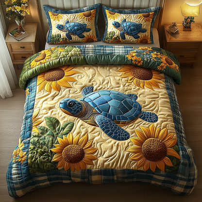 Turtle Tranquility 3-Piece Quilted Bedding Set NCU0DV3525