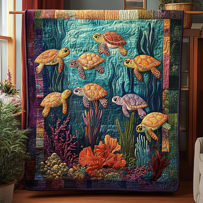 Turtle Tranquility Quilted Blanket NCU0DV3745