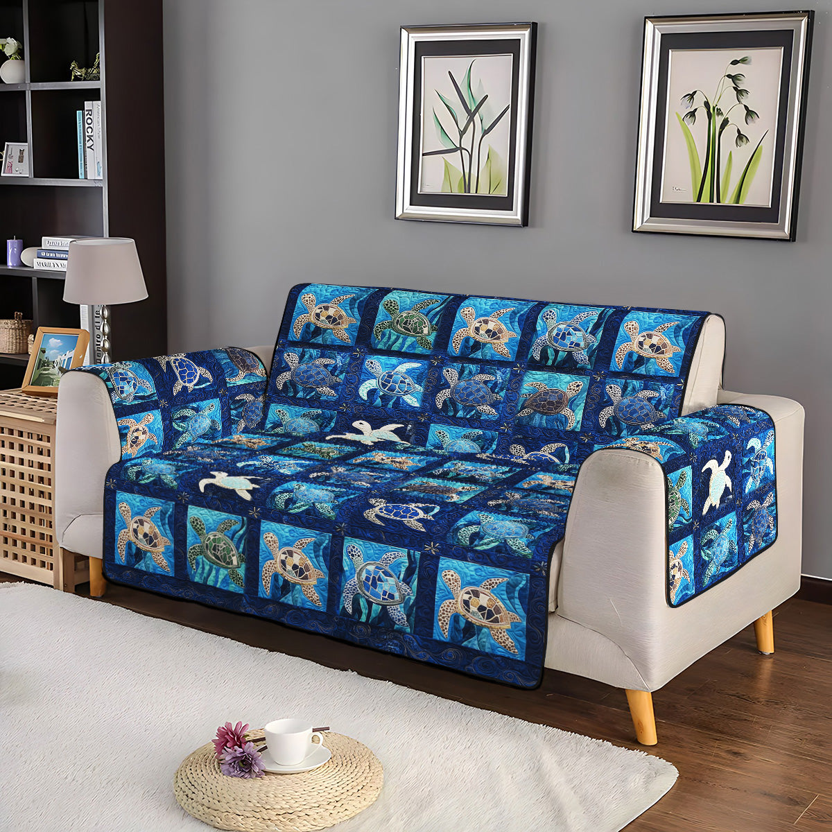 Turtle Tranquility Quilted Sofa Cover NCU0PT1165