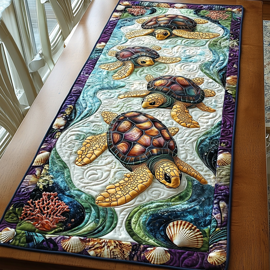 Turtle Wave Quilted Table Runner NCU0DK7565