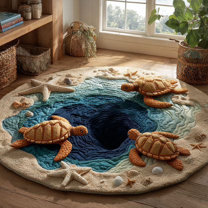 Turtle Waves Quilted Round Mat NCU0DK11352
