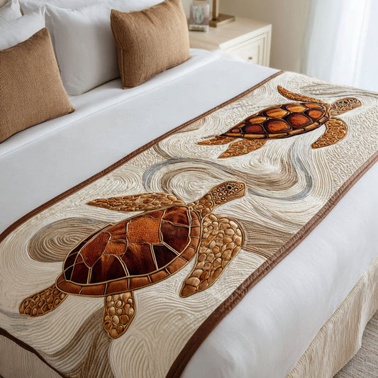 Turtle on the Dunes Quilted Bed Runner NCU0PT8257