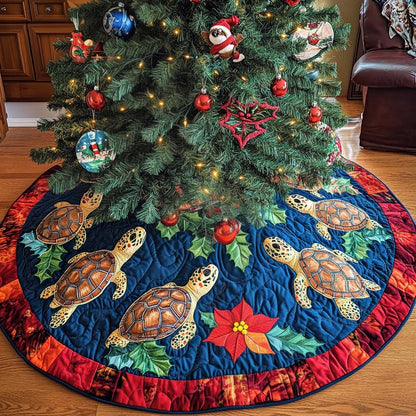 Turtles Journey Christmas Quilted Tree Skirt NCU0NT1964