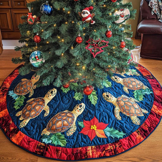Turtles Journey Christmas Quilted Tree Skirt NCU0NT1964