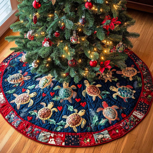 Turtles Joy Christmas Quilted Tree Skirt NCU0NT2112