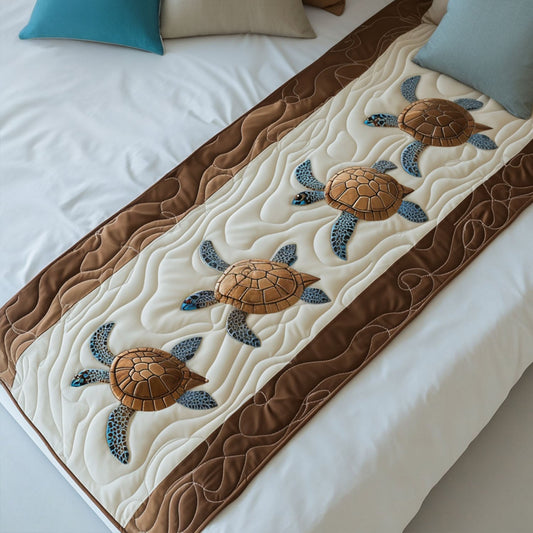Turtley Adorable Quilted Bed Runner NCU0PT8259