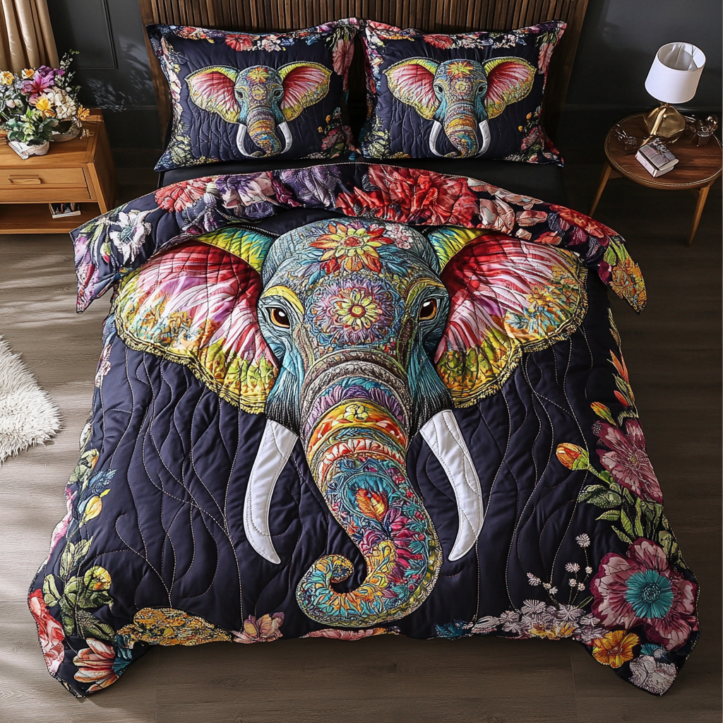 Tusker Tales 3-Piece Quilted Bedding Set NCU0DK3378