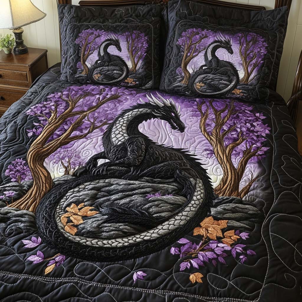 Dragon 3-Piece Quilted Bedding Set NCU0VT194