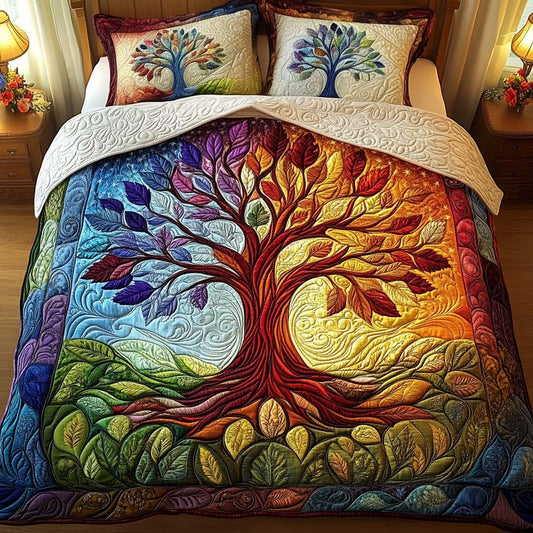 Twilight Bloom 3-Piece Quilted Bedding Set NCU0NT2471