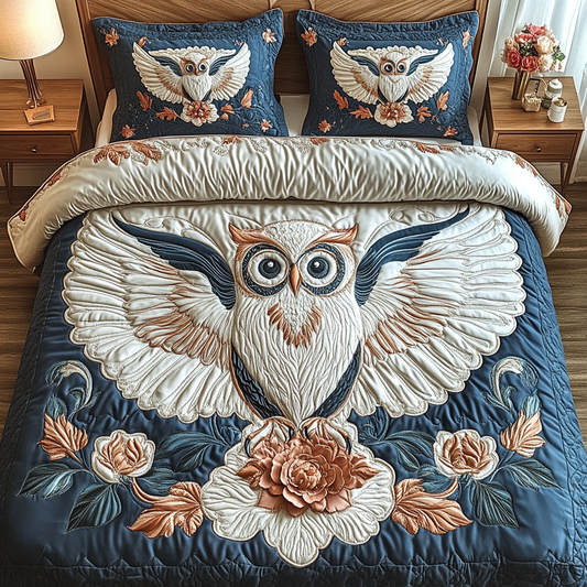 Twilight Bloom 3-Piece Quilted Bedding Set NCU0VH1470